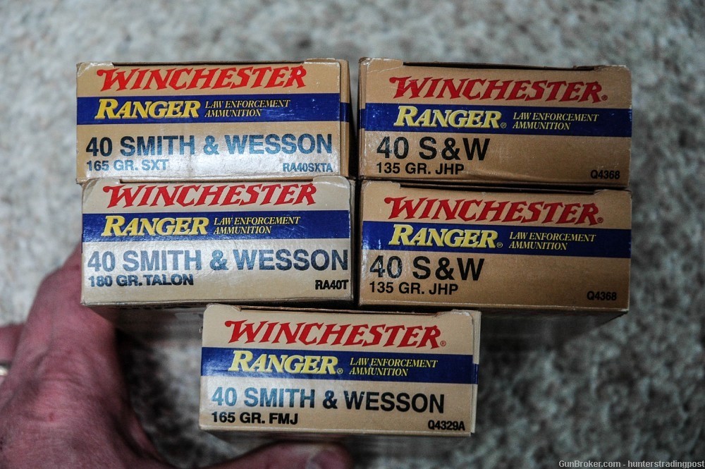 Winchester Ranger LE Ammo 40 S&W Different types 250 Rounds-img-0
