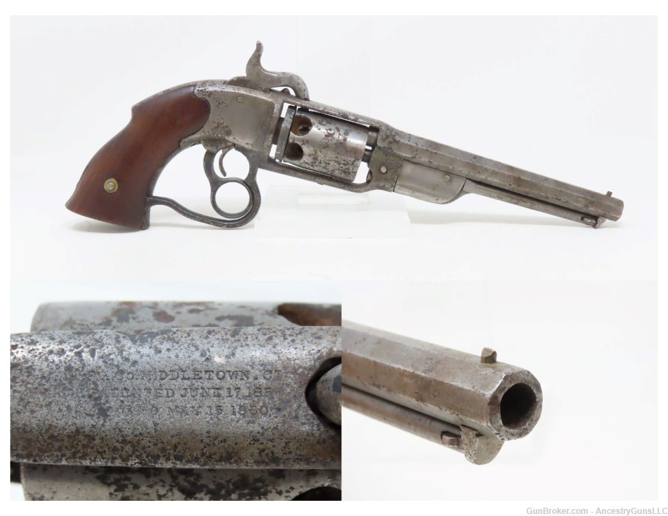 c1862 CIVIL WAR Antique SAVAGE Revolving Fire Arms .36 cal NAVY Two Trigger-img-0