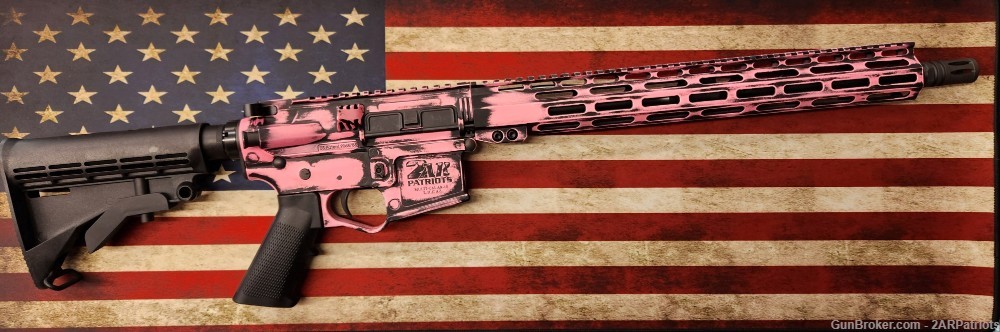 2AR Patriots poly AR-15 w/ all Mil-Spec parts & Distressed Pink Cerakote-img-0