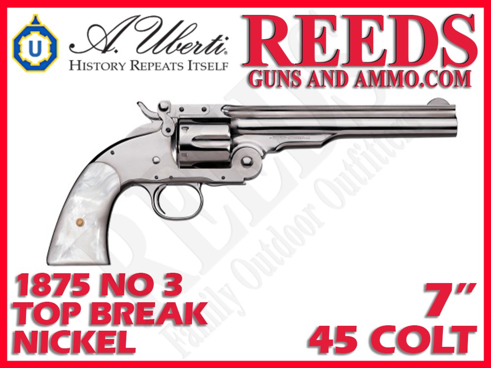 Uberti 1875 Top Break No 3 Nickel 45 Colt 7in 6 Shot 348572-img-0