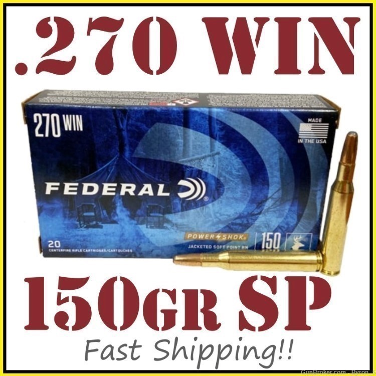 20rds Federal Power Shok™ .270 Win 150gr SP 270B + FAST SHIPPING-img-0