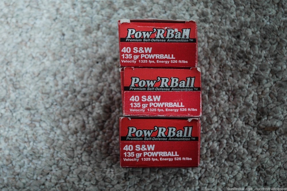 Pow'R Ball 40 S&W 135 Grain Defense ammo 3 Boxes-img-0