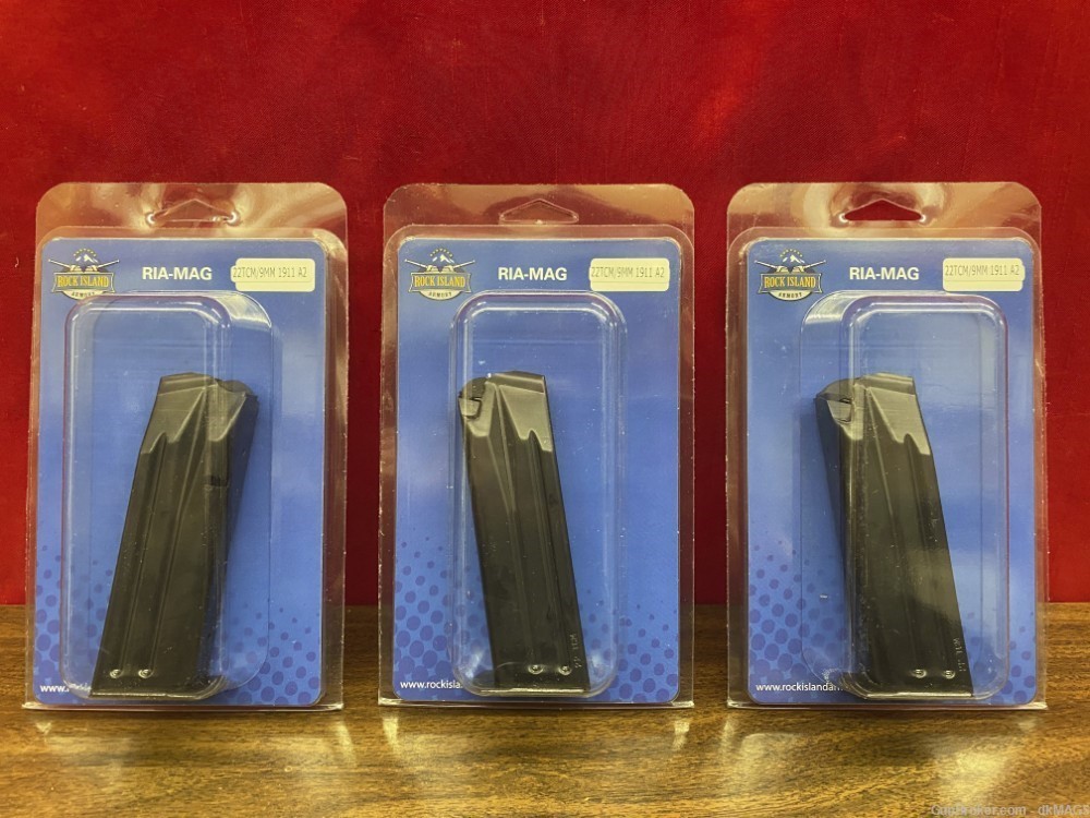 3 Factory Rock Island 1911A2 9mm Or 22TCM 17 Round Magazines-img-0