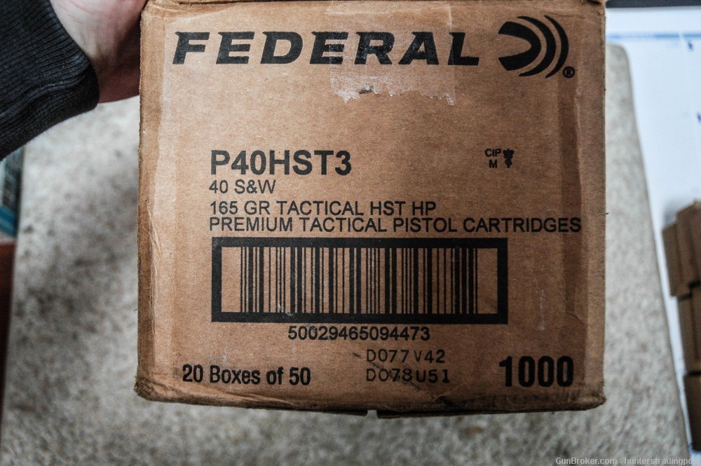 Federal 40 S&W 165 Grain HST JHP Tactical 1000 Rounds-img-1
