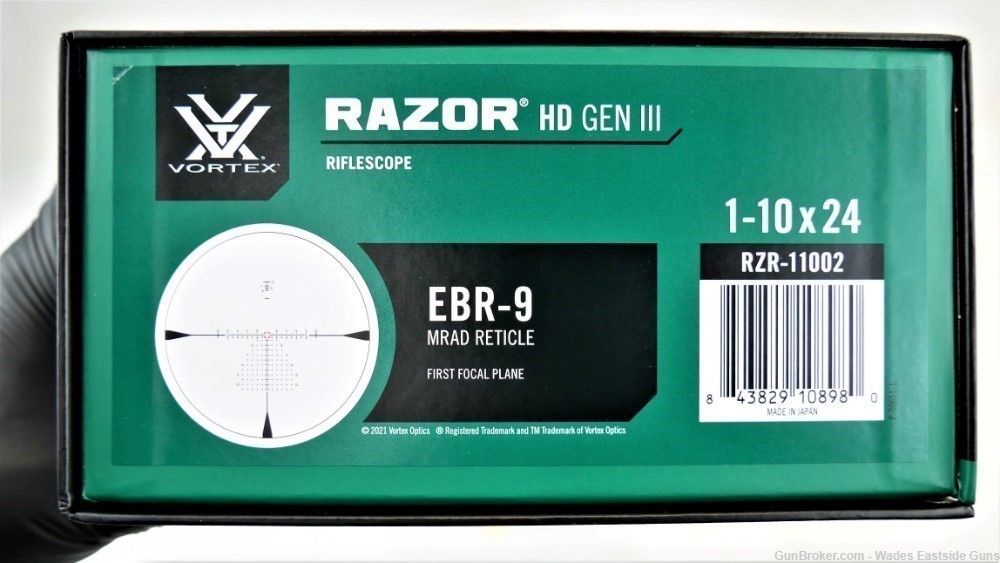 VORTEX RAZOR HD GEN III 1-10X24 EBR-9 MRAD RETICLE FREE SHIPPING-img-1