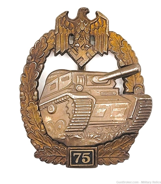 WWII GERMAN PANZER ASSAULT BADGE - GRADE 75-img-0