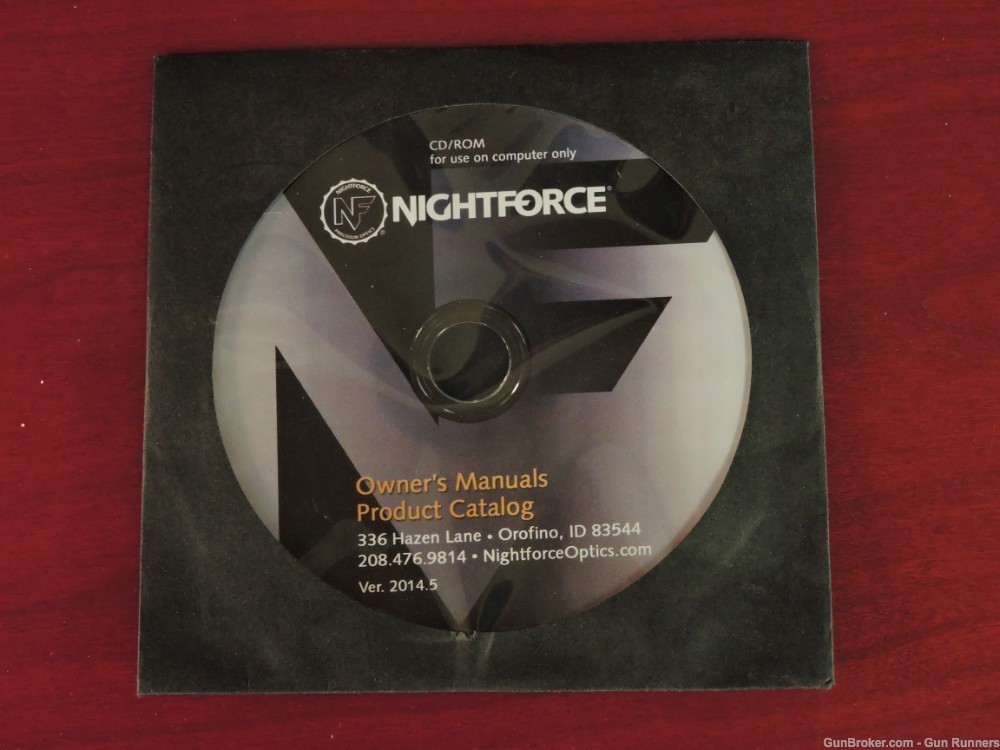 NIghtforce Optics CD/ROM Owner's Manuals Product Catalog-img-0