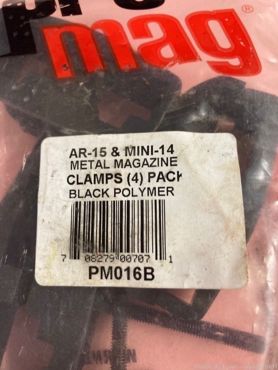 AR15 & Mini-14 metal magazine clamps. (New 4pk) black polymer-img-3