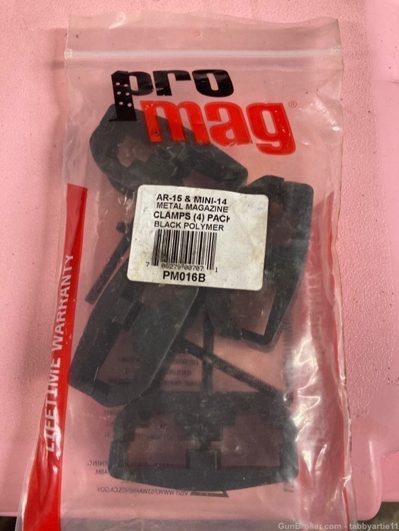 AR15 & Mini-14 metal magazine clamps. (New 4pk) black polymer-img-0