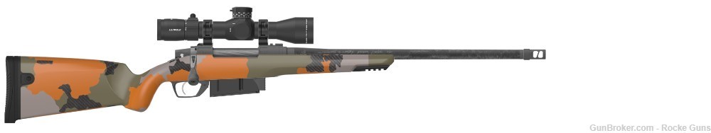GUNWERKS CLYMR HORNADY 7 PRC LEUPOLD 3-18 TECTONIC ORANGE AICS MAGAZINE BOX-img-0