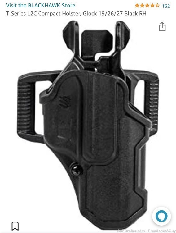 Blackhawk OWB Glock 19/26/27 T-Series LC2 Compact Holster-img-4