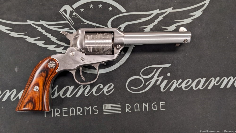 USED Ruger New Bearcat 22LR revolver, nicely engraved, with a soft case-img-0