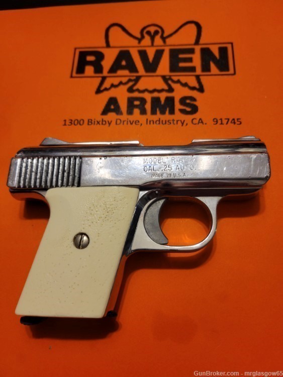 Raven / Phoenix Arms MP25, MP-25, P25, P-25 Faux Ivory Wood Grips (Flip Saf-img-5