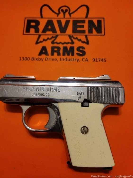 Raven / Phoenix Arms MP25, MP-25, P25, P-25 Faux Ivory Wood Grips (Flip Saf-img-3