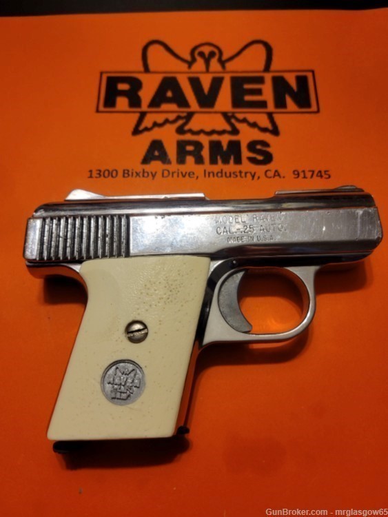 Raven / Phoenix Arms MP25, MP-25, P25, P-25 Faux Ivory Wood Grips (Flip Saf-img-4