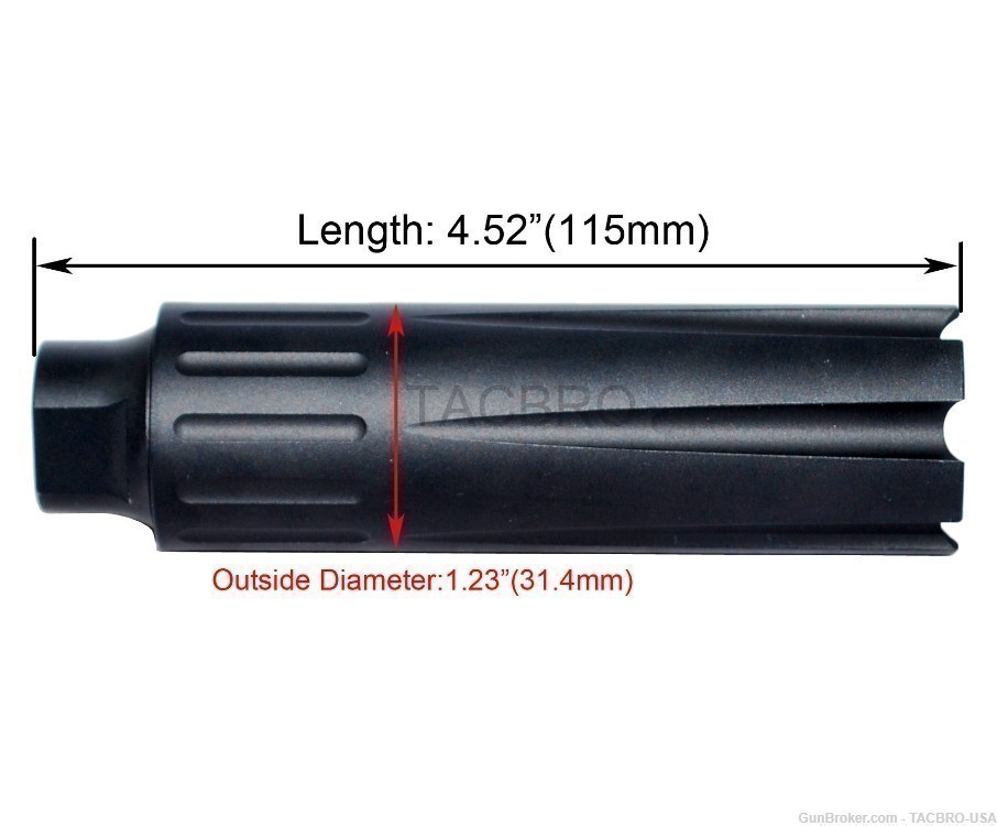 TACBRO 4.5" Linear Comp 1/2"x28 Muzzle Brake For 9MM Ruger PC 9-img-2