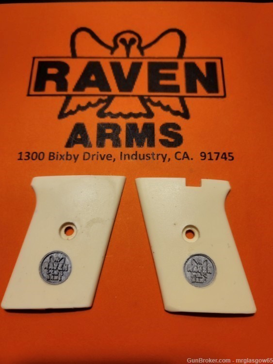 Raven / Phoenix Arms MP25, MP-25, P25, P-25 Faux Ivory Smooth Grips (Flip S-img-1