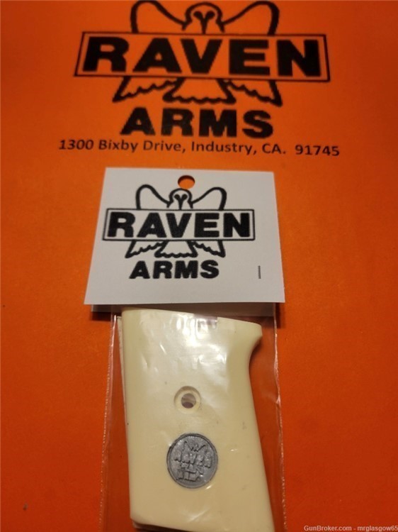 Raven / Phoenix Arms MP25, MP-25, P25, P-25 Faux Ivory Smooth Grips (Flip S-img-0