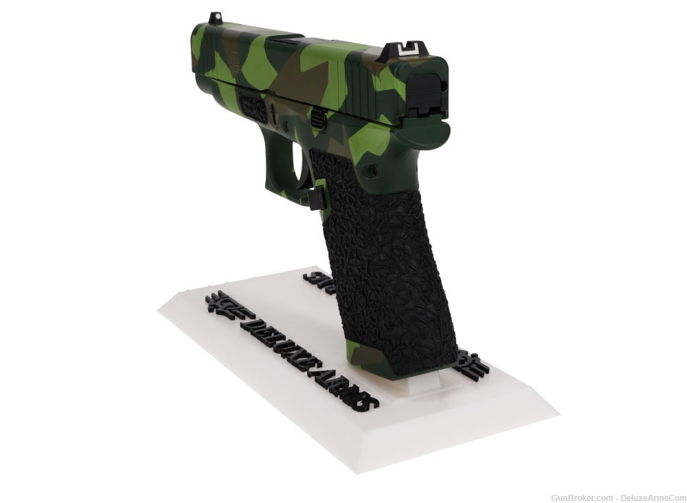 Custom CSS Glock 48 G48 Green Splinter Camo Cerakote with Grip Stipple M90-img-9