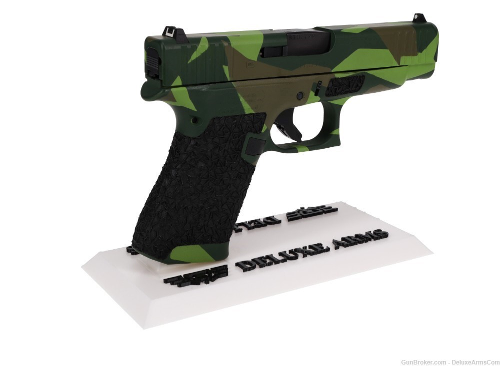 Custom CSS Glock 48 G48 Green Splinter Camo Cerakote with Grip Stipple M90-img-12