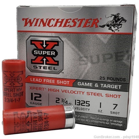 Winchester Super X High Velocity 12ga 2" 1325FPS 1oz #7 LF Shot 25rd Box-img-0
