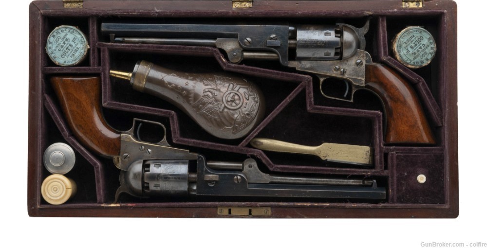 Beautiful Double Case Pair of early Colt 1851 Navy Squarebacks (AC700)-img-0