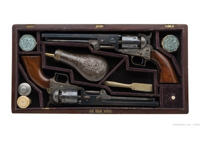 Beautiful Double Case Pair of early Colt 1851 Navy Squarebacks (AC700)