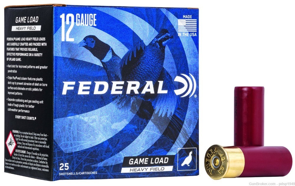 Federal Game Load Heavy Field 12ga 2.75" 1220FPS 1.25oz #6 Shot 25rd Box-img-0