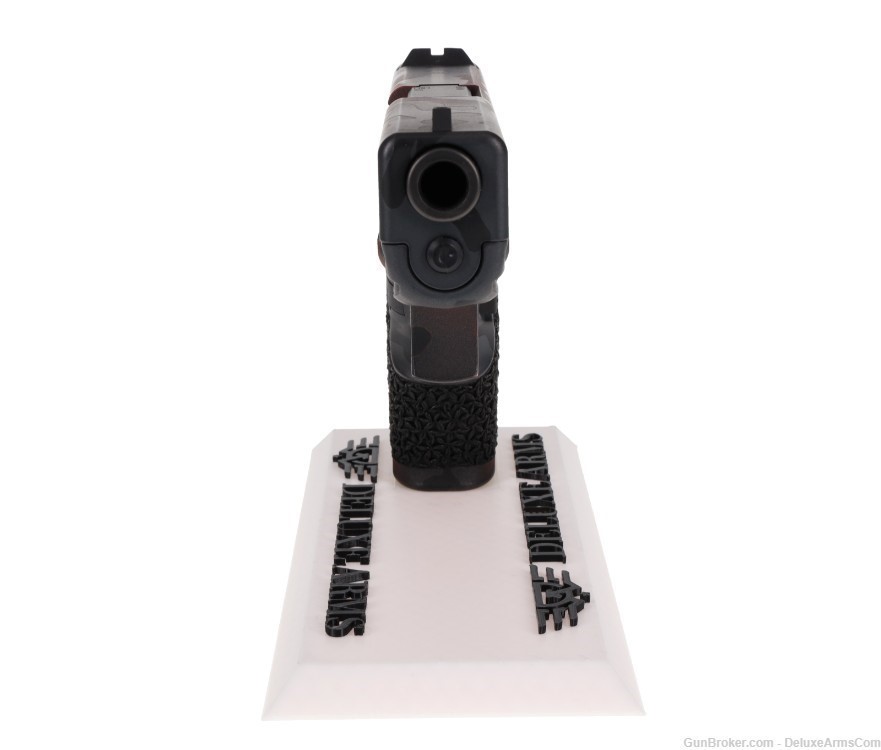 Custom CSS Glock 19 G19 Red Black Woodlands Camo Cerakote with Grip Stipple-img-4