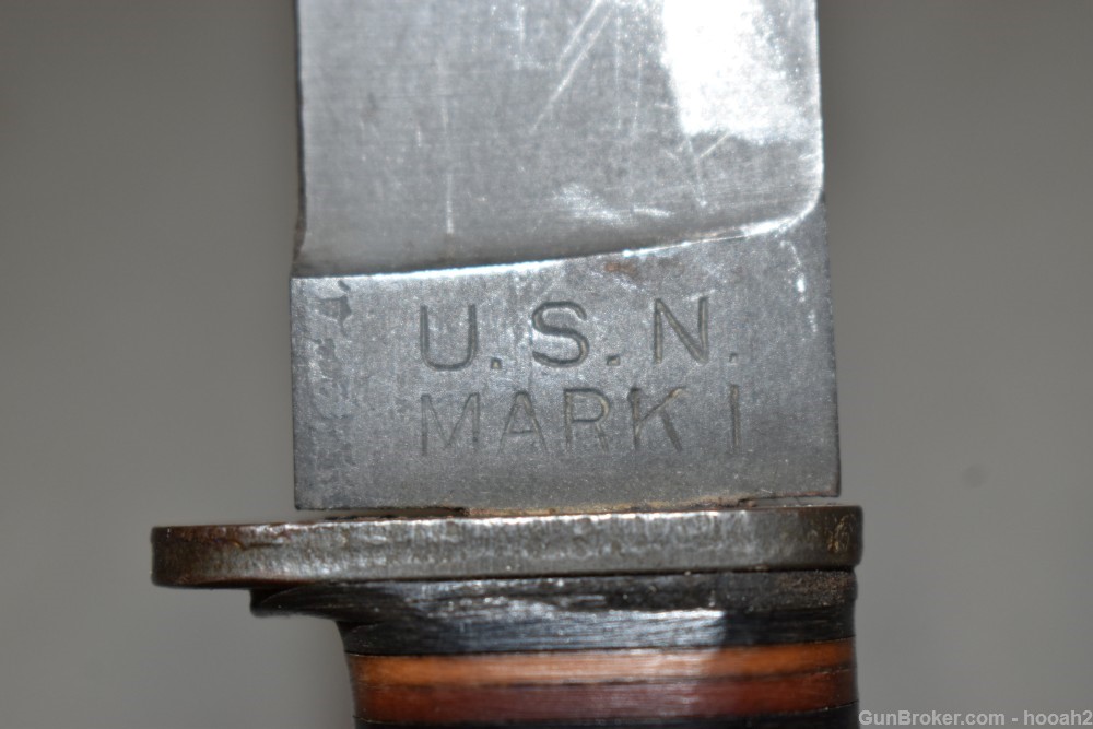 Vintage WW2 Era US Navy MKI PAL Fighting Knife W Scabbard Sailor Marked-img-13