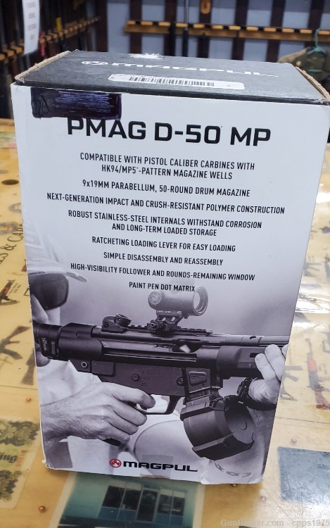 Magpul P-mag D-50 MP 9mm BLK 50rd drum magazine -img-1