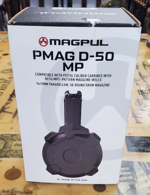 Magpul P-mag D-50 MP 9mm BLK 50rd drum magazine -img-0