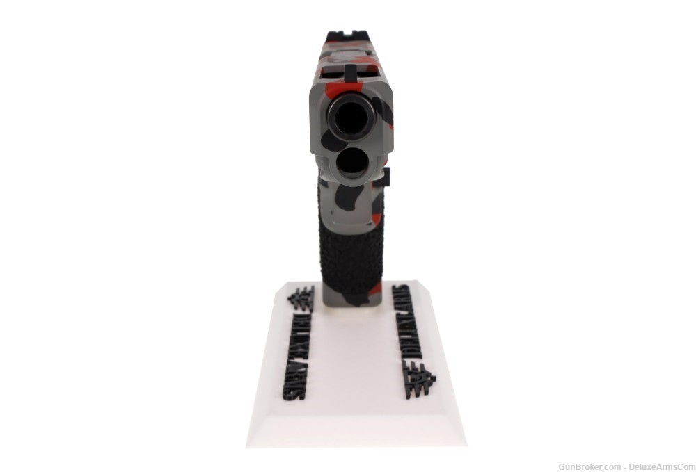 Custom CSS Glock 34 G34 Red Urban Woodlands Camo Cerakote with Grip Stipple-img-4