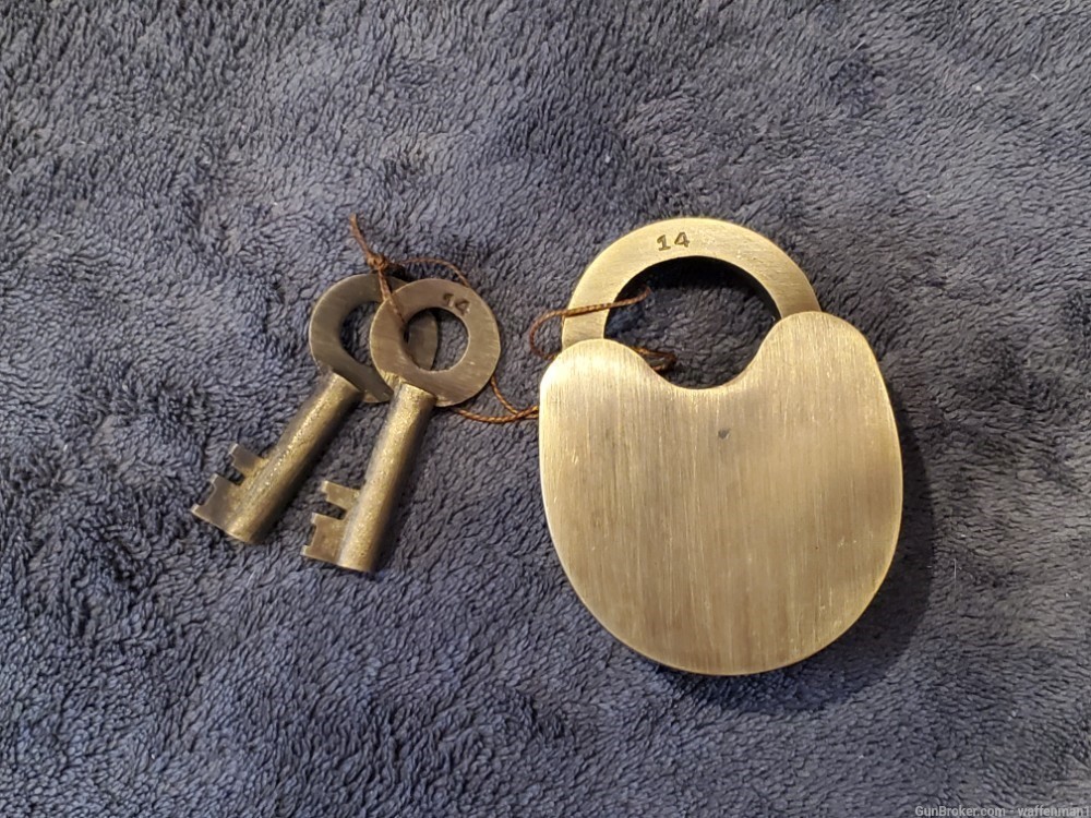 Old West Style 1870's Winchester Repeating Arms Co. Brass Padlock Lock -img-2