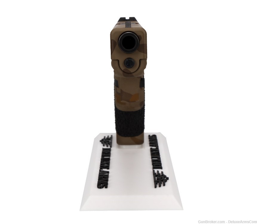 Custom CSS Glock 17 G17 Desert Tan Woodlands Camo Cerakote and Grip Stipple-img-4