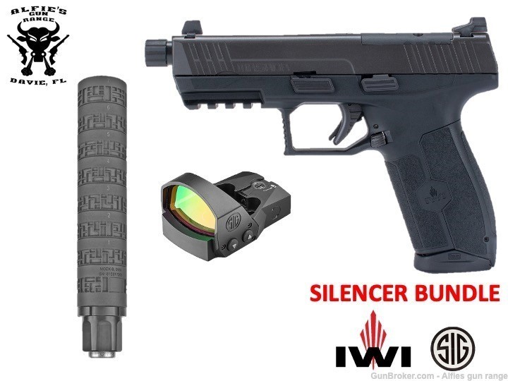 IWI Masada Tactical 9MM 4.6" 17rd Silencer Pistol Bundle-img-0