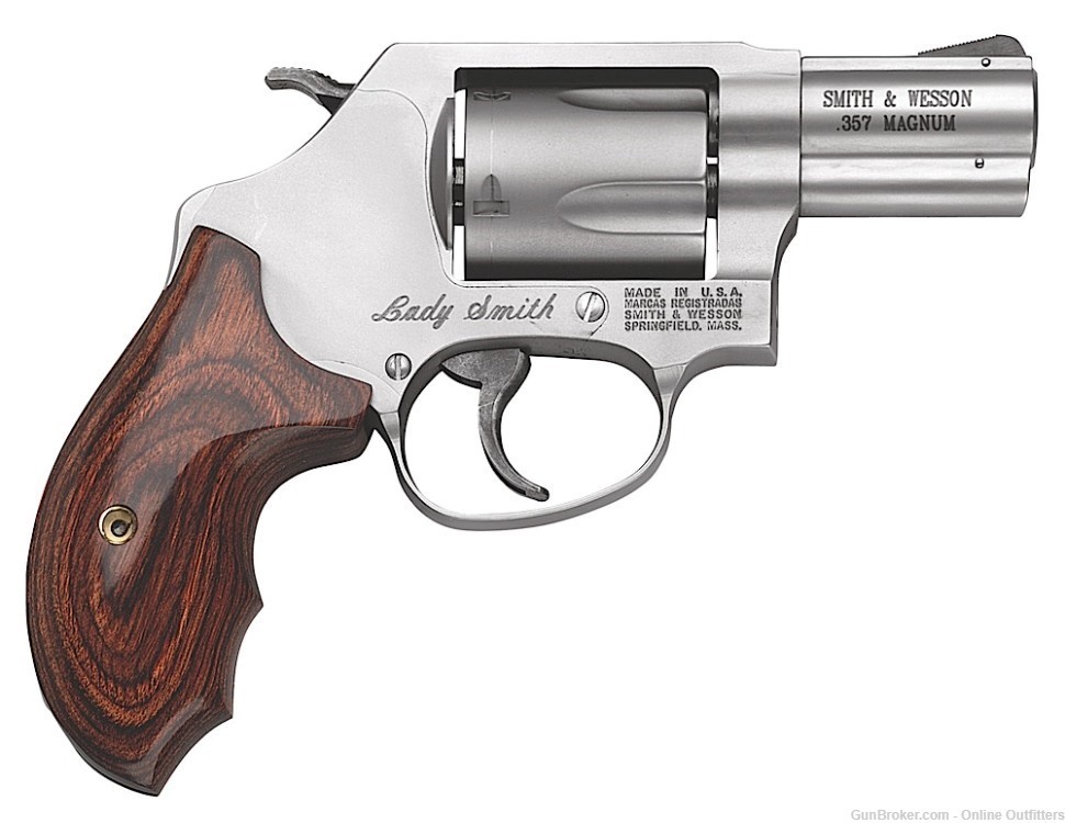 Smith & Wesson 60 Ladysmith 357 Mag 2" 5rd SS SA/DA S&W 162414 Wood Grips-img-0