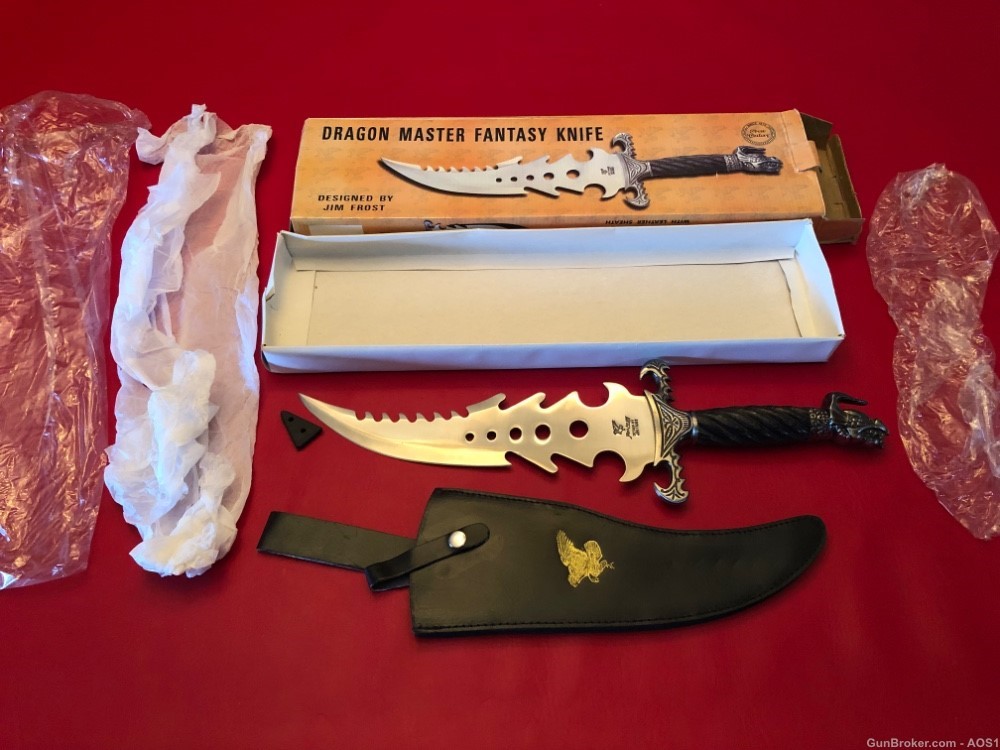 Frost Cutlery Dragon Master Fantasy Knife With Scabbard 17-548 NOS-img-0
