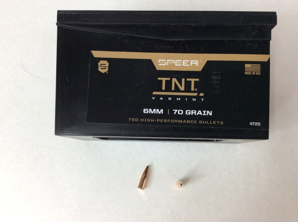 Speer 6mm/.243 70gr TNT HP Varmint Bullets-img-0