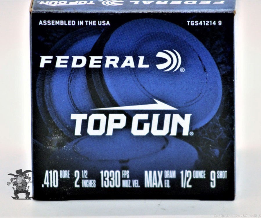 410 FEDERAL TOP GUN .410 SHOTSHELLS  No.9 Shot .50 oz 2..5" 1330FPS 25 RDS-img-2