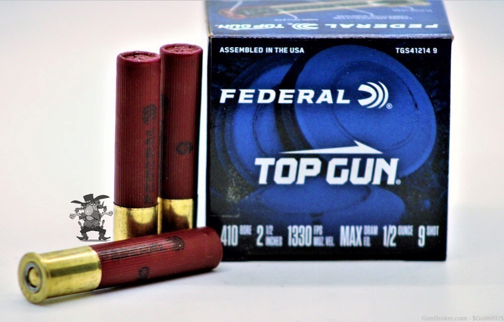 410 FEDERAL TOP GUN .410 SHOTSHELLS  No.9 Shot .50 oz 2..5" 1330FPS 25 RDS-img-0