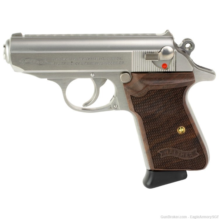 NEW! Walther PPK/S Stainless 380acp Walnut 4796004WG - FREE SHIP, NO CC FEE-img-0