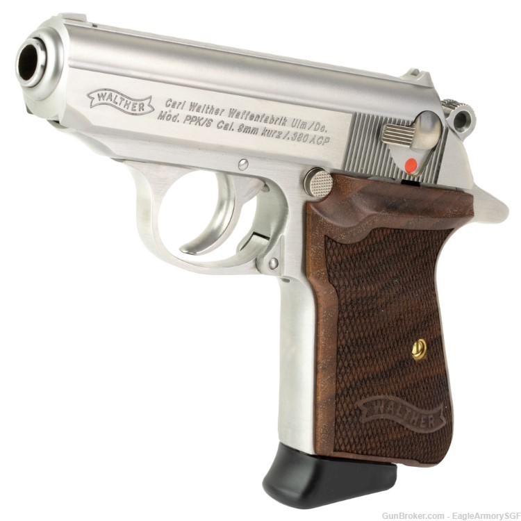 NEW! Walther PPK/S Stainless 380acp Walnut 4796004WG - FREE SHIP, NO CC FEE-img-2