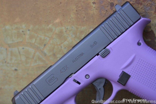 Glock 43X 9mm Black Slide Purple Frame No CC Fee-img-4