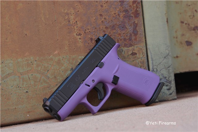 Glock 43X 9mm Black Slide Purple Frame No CC Fee-img-0