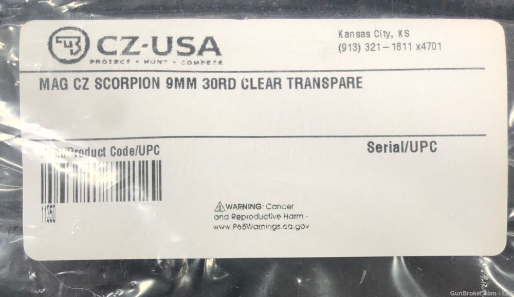 CZ Scorpion 9mm 30rnd Transparent Magazines LOT OF 4-img-1