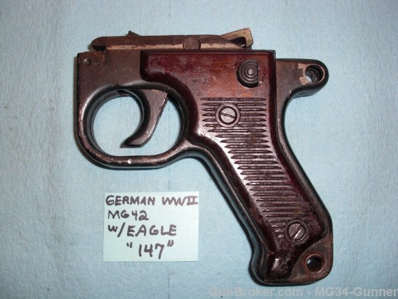 German WWII MG42 Trigger Assembly w/ Eagle "147"-img-0