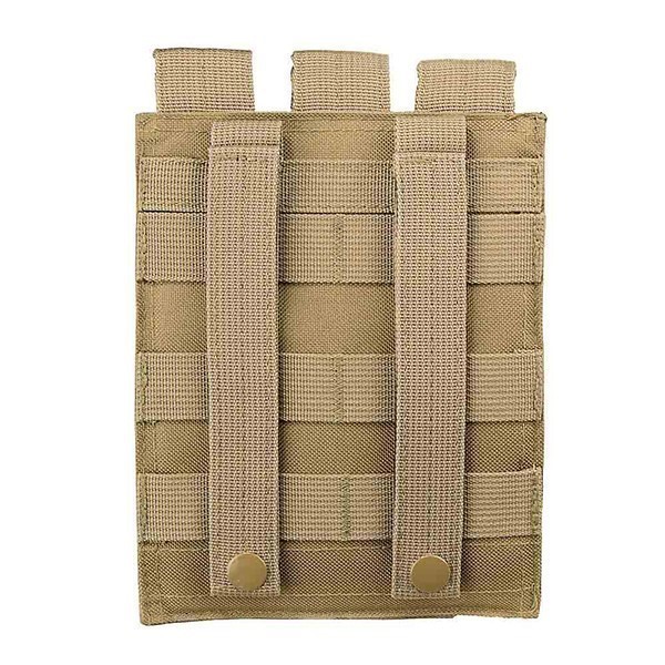 MOLLE 3 Pocket Tan Pouch fits Extended Length Draco NAK-9 9mm Magazines-img-1