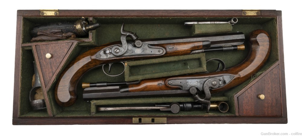 Beautiful Set of Percussion Pistols by H. T. Cooper of New York (AH8347)-img-0