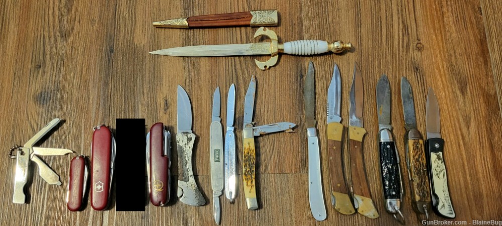 15 Pieces Vintage Assorted Pocket Knives Multi Tools Arabian Sword Lot-img-1